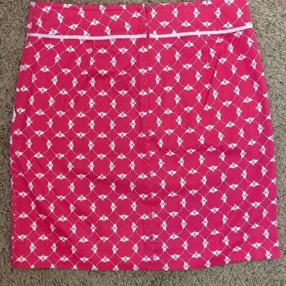 Talbots NWT Bright Pink Bee Print w/white trim & pockets crisp cotton pique - Picture 2 of 9